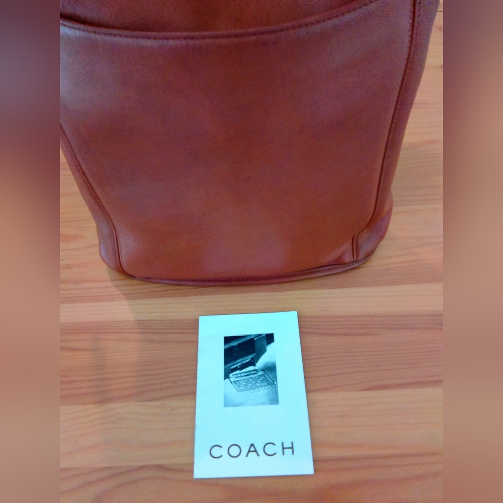 Vintage Coach Slim Duffle Sac #9060 Made In USA Brown Leather - Picture 8 of 8